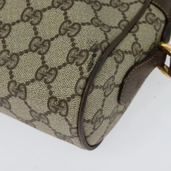 GUCCI GG Supreme Web Sherry Line Bag PVC Beige Gold 119 02 087 Auth 136367 - Picture 5 of 16